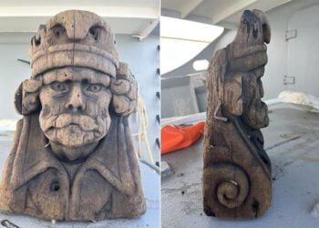 Shrimp fishermen catch pristine 17th century wooden head
