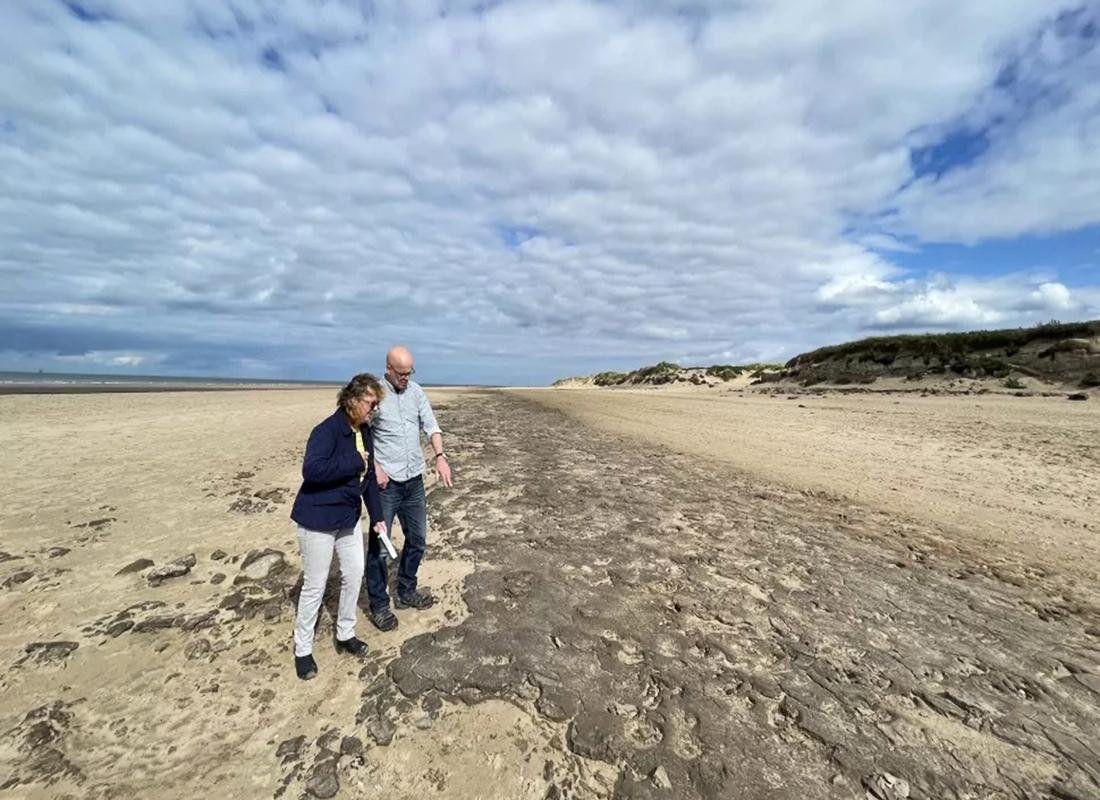 Ancient superhighway full of human and animal footprints discovered at a UK beach