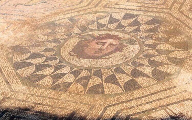 Roman mosaic floor depicting Medusa unearthed in Spain