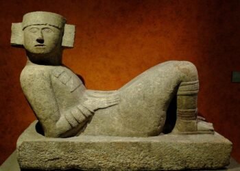 Pre-Hispanic Chac Mool sculpture unearthed in Pátzcuaro, Mexico