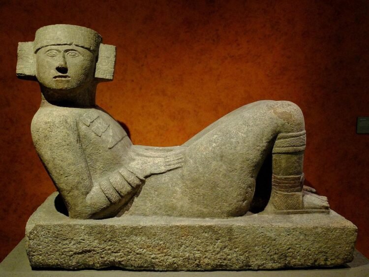Pre-Hispanic Chac Mool sculpture unearthed in Pátzcuaro, Mexico