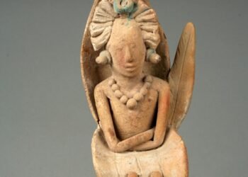 Ancient Maya funerary urn depicting corn god uncovered during Maya Train work