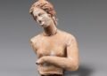 Ancient Hellenistic sculpture workshop with unfinished statues unearthed at Floga site on Paros island, Greece