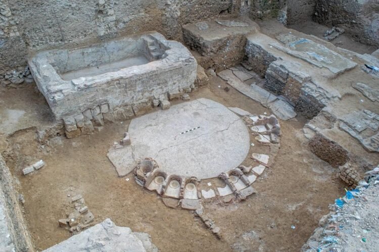Ancient bathhouse and Roman villa with mosaics unearthed in Alexandria during rescue excavation