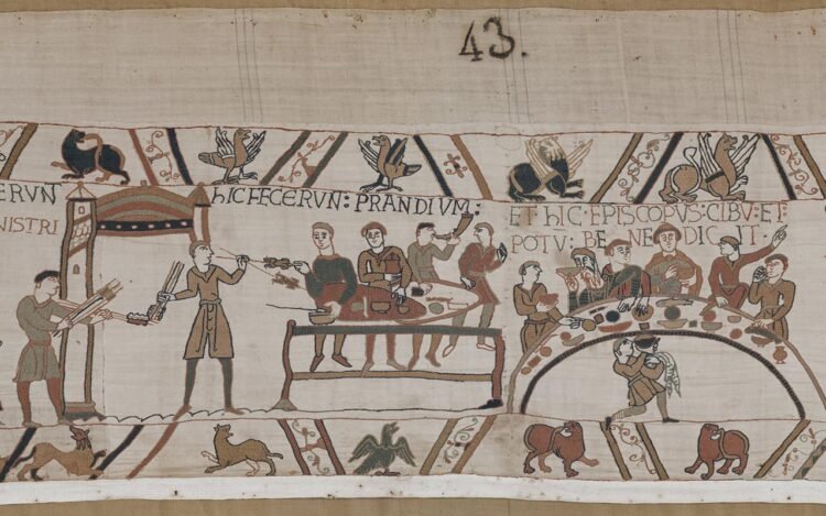Bayeux Tapestry may have been designed for mealtime viewing by medieval monks, a study suggests