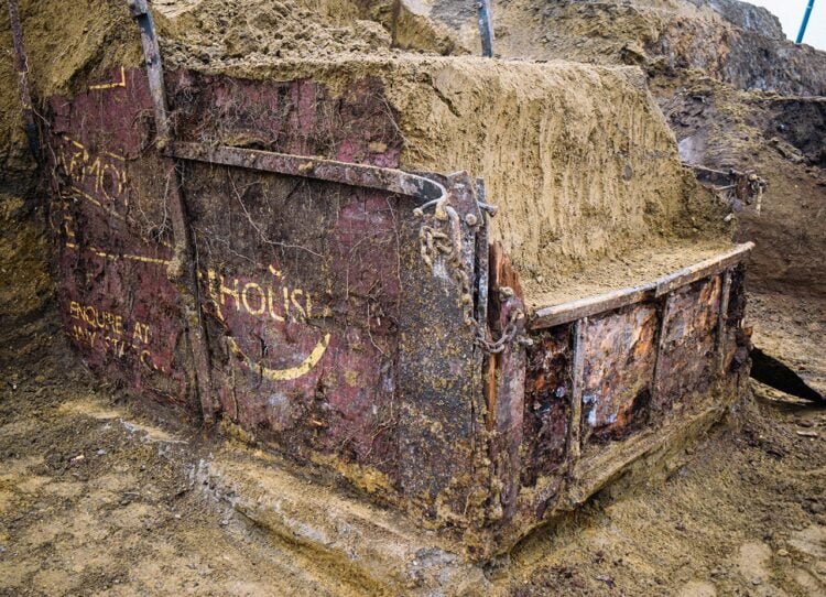 Century-old British train container unearthed in Belgium