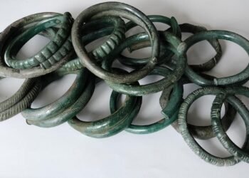 Rare Bronze Age hoard of 18 bronze anklets and bracelets uncovered in Poland