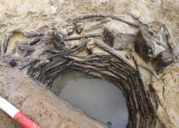 Bronze Age well lined with wood uncovered during Benson Relief Road works