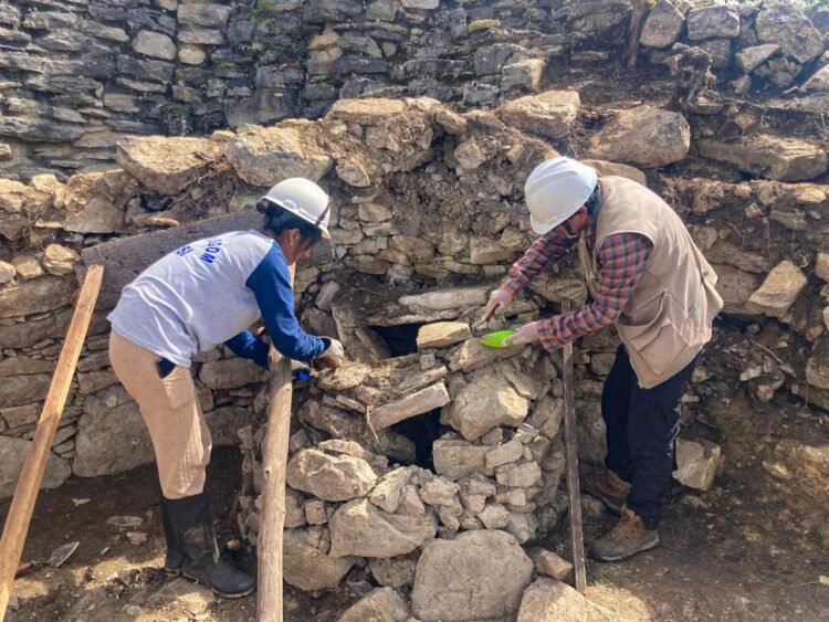 Chachapoya funerary structure and offerings unearthed in northern Kuélap, Peru