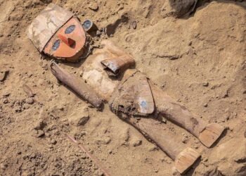 Ornate wooden sculpture found at Chan Chan in Peru