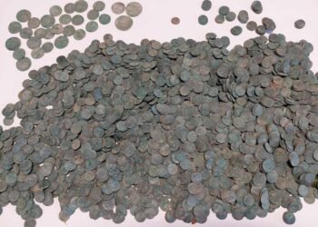 Large 17th-century coin hoard unearthed in eastern Poland. Credit: Lublin Voivodeship Conservator of Monuments
