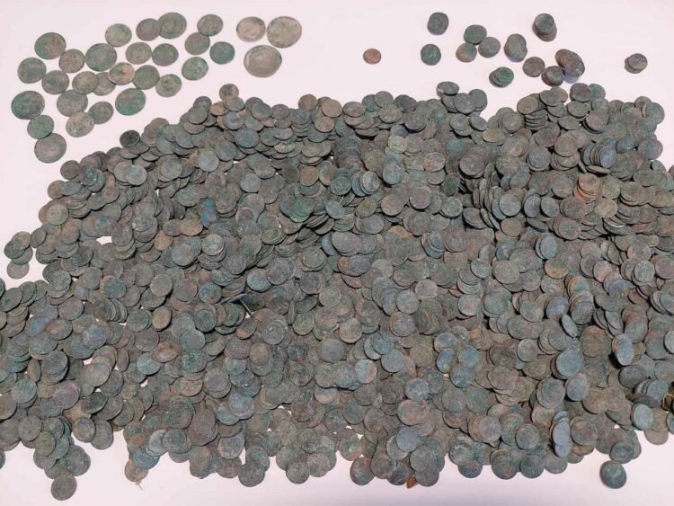 Large 17th-century coin hoard unearthed in eastern Poland. Credit: Lublin Voivodeship Conservator of Monuments
