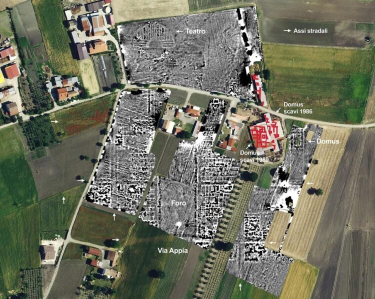 Drone surveys reveal Roman forum and previously unknown monumental theater at Fioccaglia