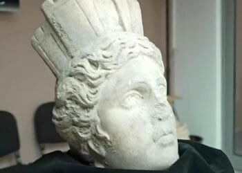 Head of marble statue of goddess Tyche unearthed in Plovdiv, Bulgaria
