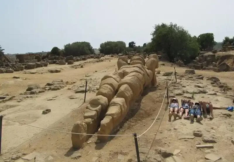 Fragment of a horse frieze from the Temple of Zeus found at a depth of 9 meters off the coast of Agrigento, Sicily