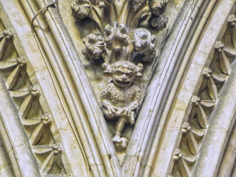 Couple find medieval imp under toilet trap door