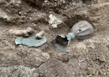 Medieval silver communion set and 70 silver coins discovered in Hungary