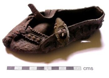 A post medieval leather shoe originating in eastern Europe.