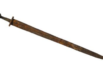 A complete earlier medieval (probably circa 12th century) iron sword. Credit: Suffolk County Council, Dr Anna Booth / CC BY 2.0