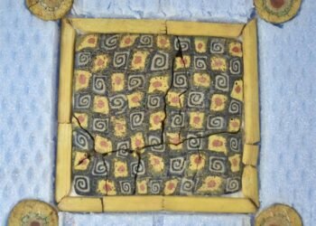 5th-century millefiori glass plaques discovered in ancient Andriake
