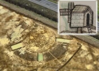 Archaeologists unearth moated medieval windmill in England