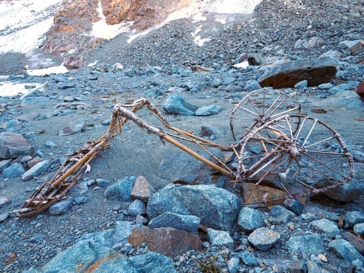 Mysterious bamboo cart discovered in melting glacier in Switzerland