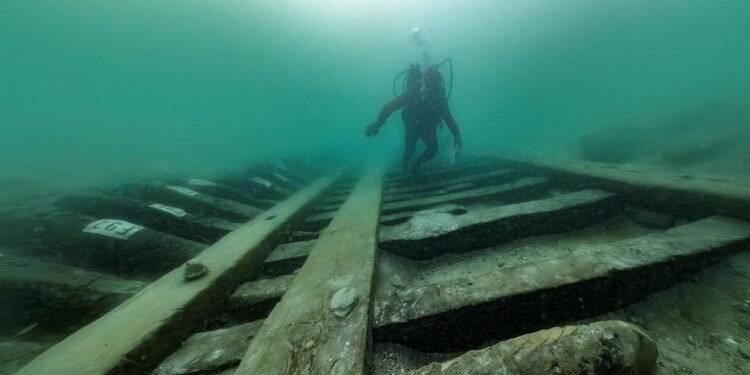 Ancient Egyptian pleasure barge unearthed in Alexandria’s sunken harbor