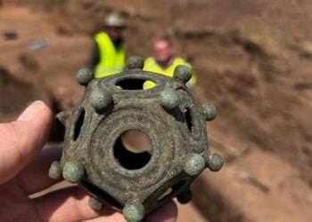 Enigmatic Roman dodecahedron uncovered by amateur archaeologists in Norton Disney, England