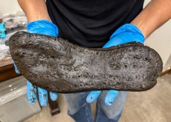 Exceptionally large Roman shoes discovered at Magna fort near Hadrian’s Wall