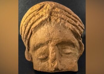 Rare 3rd century terracotta female head discovered at Magna Roman Fort near Hadrian’s Wall