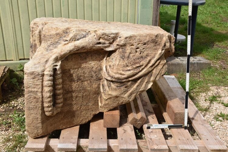Fragments of Roman votive monument unearthed at Hechingen-Stein Open-Air Museum in Germany