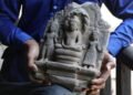Six sandstone statues discovered at Angkor Archaeological Park