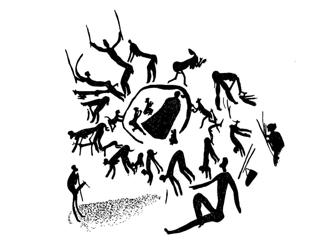 South African San rock art shows evidence of trance dances and initiation rituals