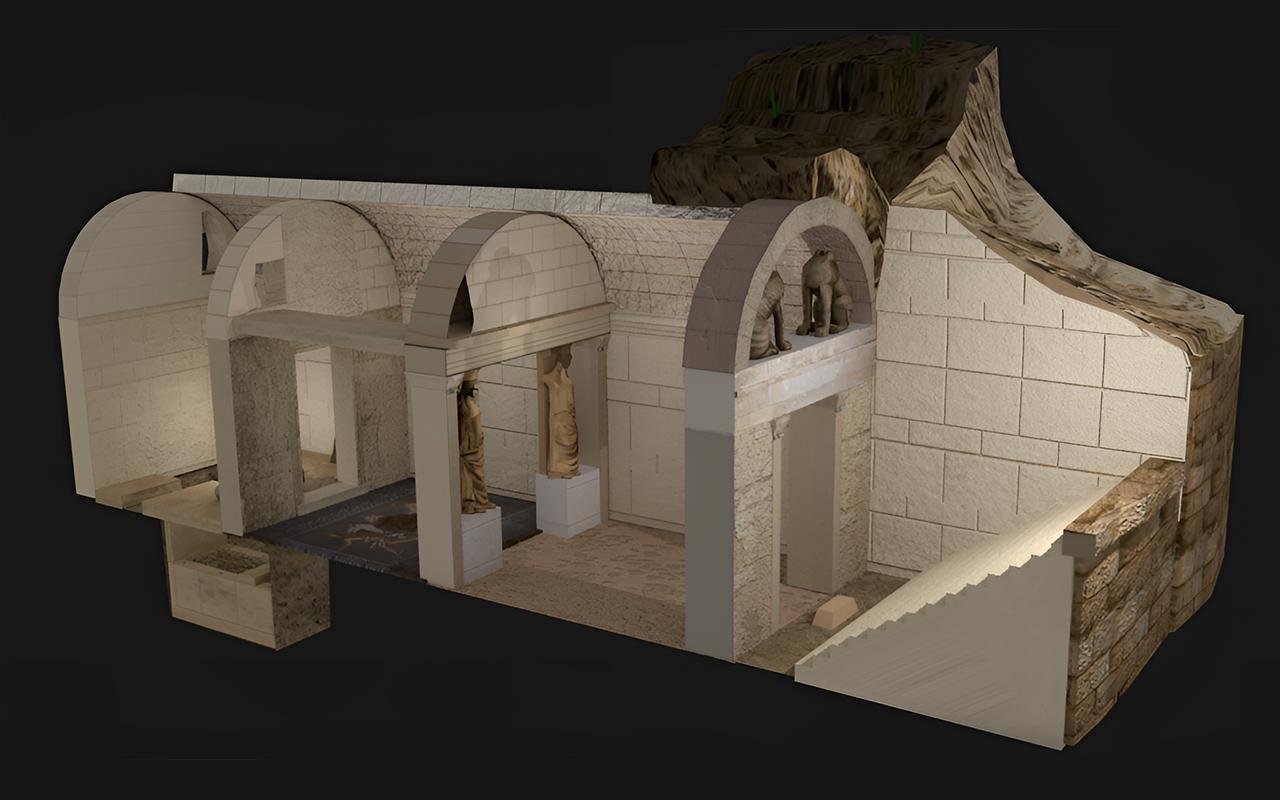 Tomb built for Alexander the Great's best friend, Hephaestion, aligned with winter solstice