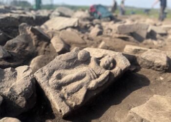Rare winged Roman goddess statue unearthed near Hadrian’s Wall at Vindolanda