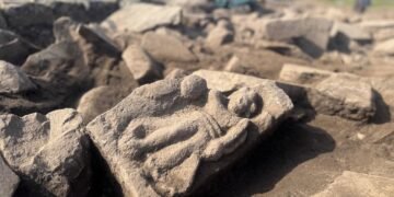 Rare winged Roman goddess statue unearthed near Hadrian’s Wall at Vindolanda
