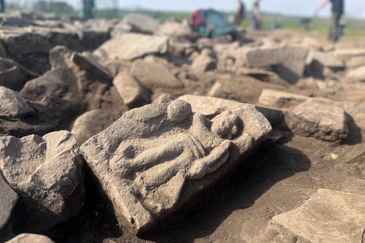 Rare winged Roman goddess statue unearthed near Hadrian’s Wall at Vindolanda