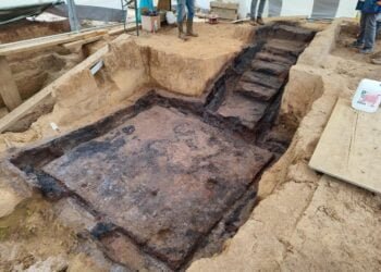Excavations uncover a preserved wooden cellar in the Roman city of Nida in Frankfurt
