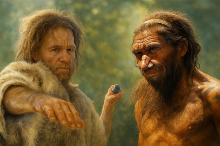 A reconstruction of a Homo sapiens (left) and a Neanderthal (right). Credit: Paul Hudson, Flickr / Wolfgang Sauber, CC BY-SA 4.0. Edit and composite by Archaeology News Online Magazine.